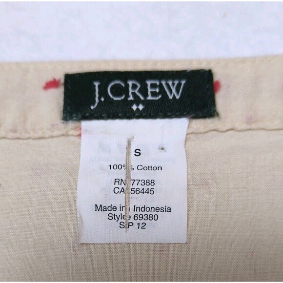 J. Crew Womens S Retro Dobby Dress Ivory Red Embroidered Polka Dot Preppy 69380 - Picture 6 of 9